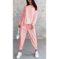 🌸✨Dames set van katoen met een sweatshirt met lange mouwen en een broek, met een asymmetrische zoom