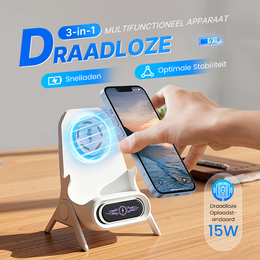 🎁 Multifunctionele draadloze snellader met telefoonstandaard