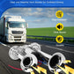2026 verbeterde 12V 130dB dubbele luchthoorn met compressor. Voor auto's, vrachtwagens, pick-ups, treinen, SUV's en boten (zilverzwart). Ook voor huisbeveiliging.