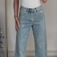 💝2025 Hete verkoop 49% korting🔥Jeans met rechte pijpen en strass-steentjes