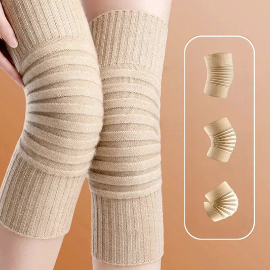 Zachte gebreide knieverwarmers met een vleugje wol – knusse warmte, zachte stretch & daglang comfort.