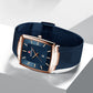 🎅 Exclusief Sinterklaasvoordeel!50% KORTING✨Ultradunne Vierkante Quartzhorloge (Meshband) – 9mm Dun, 3ATM Waterbestendig & Modieus Design (Perfect als Cadeau!)