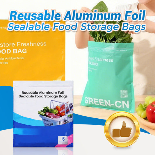 🥡Herbruikbare afsluitbare voedselbewaarzakken van aluminiumfolie 🔒✨ ♻️🛒