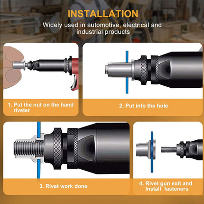 ⚙️ Universele Platkop Inzetmoer Set – Creëer Sterke Schroefdraad in Dunne Platen | Nu 50% Korting