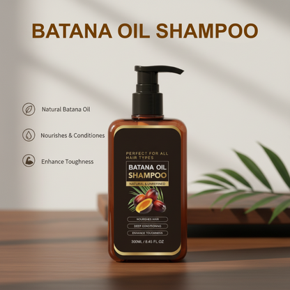 🌿 Batana Olie Shampoo – Voedend, Gladmakend & voor Haargroei – Met pure Batana-olie: helpt haaruitval tegen te gaan, bedwingt pluizig haar en geeft intense hydratatie. 💧✨