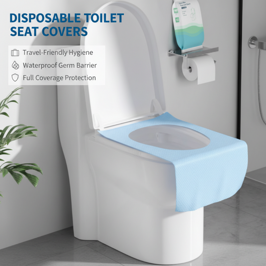 Verpakking met wegwerpbare waterdichte toiletbrilhoezen