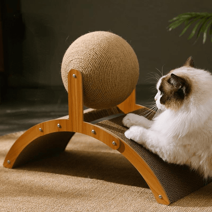 🐱 NU 50% KORTING! 💖 Natuurlijke sisal krabpaal voor katten met kartonnen pad – Bevredigt de krabbehoefte, duurzaam sisal en beschermt meubels 🧶