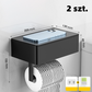Toiletpapierhouder met plank en opbergvak – installatie zonder boren