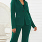 Dames zakelijke blazer en broek, 2-delige set in effen kleur