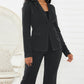 Dames zakelijke blazer en broek, 2-delige set in effen kleur
