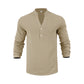 Casual Henley T-shirt voor heren, geschikt voor de herfst