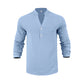 Casual Henley T-shirt voor heren, geschikt voor de herfst