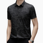 Chique overhemd met korte mouwen en revers voor heren, met abstract geometrisch patroon