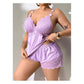 🥳2026 HOT SALE🥳💞 Meer dan 50K+ verkocht! 👗🌸 50% KORTING!  Camisole & shorts pyjama set met kanten afwerking – zachte satijnachtige stof, verstelbare bandjes & V-hals.