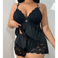 🥳2026 HOT SALE🥳💞 Meer dan 50K+ verkocht! 👗🌸 50% KORTING!  Camisole & shorts pyjama set met kanten afwerking – zachte satijnachtige stof, verstelbare bandjes & V-hals.