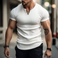 Slim fit Henley-shirt voor heren, effen kleur