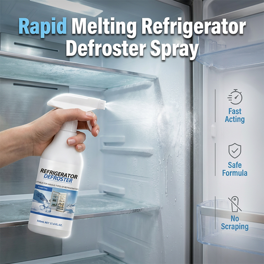 🥳2026 HOT SALE🥳💞50K+ SOLD!❄️ Rapid Refrigerator Defroster Spray – Instant frost melting, no scraping. Food safe, easy spray. Save time & energy. 🧊✨