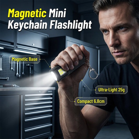 Mini sleutelhangerlampje met magnetische voet