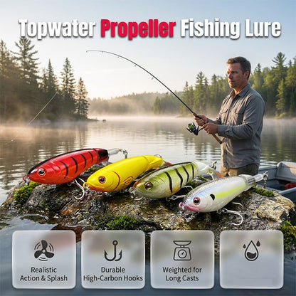 Topwater propellerstaart vislokmiddel