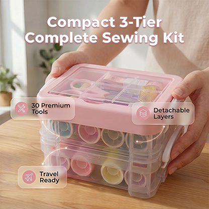 30-Piece Sewing Kit with 3-Tier Detachable Organizer