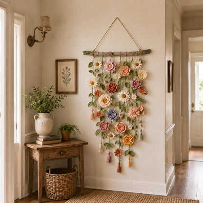 🌸 LAATSTE DAG SPECIALE PRIJS!! 🌸 Gehaakte Bloemen Wanddecoratie – Breng Warmte En Sfeer In Huis