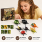 Opwindbare gevleugelde insecten-simulatiespeelgoedset met educatieve kaarten