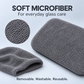 Close-up of the removable gray microfiber cover and its textured cleaning surface.